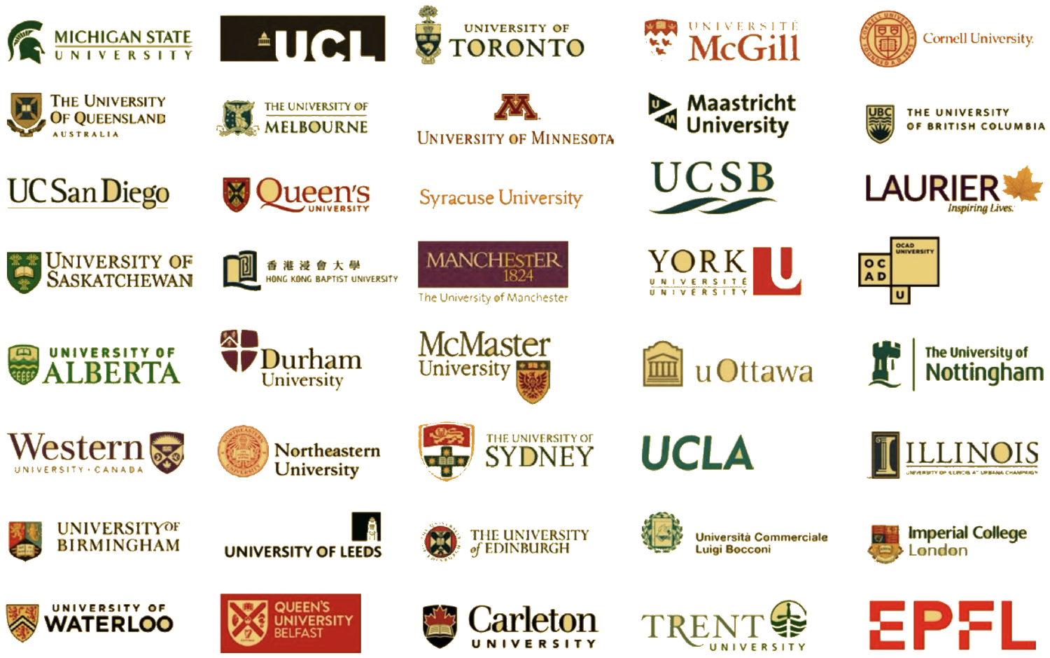 OSSD+ mezunlarının başvurabildiği üniversiteler: Oxford, Cambridge, Toronto, McGill, UCL, Manchester, Cornell, UCLA, Imperial College London, Waterloo, McMaster ve daha fazlası